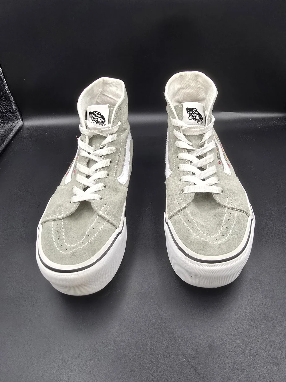 Vans Sk8-Hi High Top Sneakers in Light Gray/White